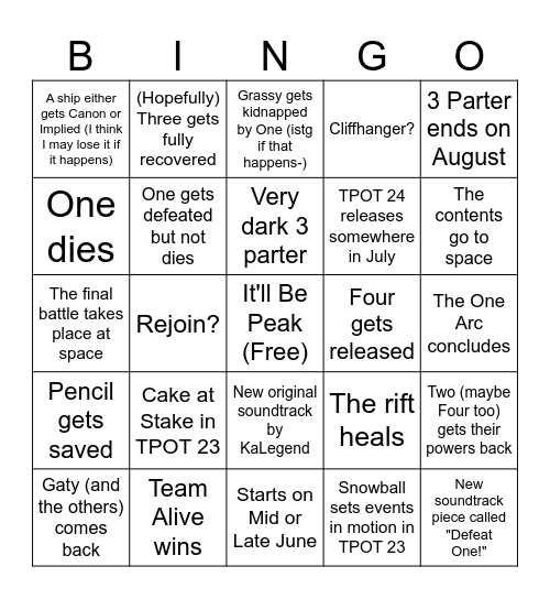 TPOT 23-25 Bingo Card