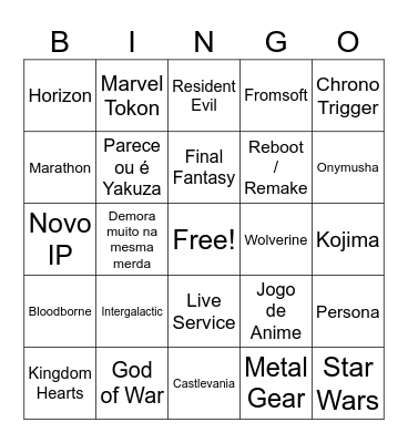 State of Play 2/06/2026 Bingo Card