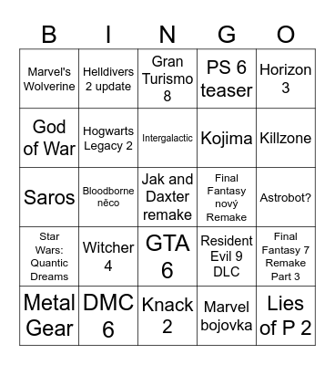 State of Play 2026 Bingo Card