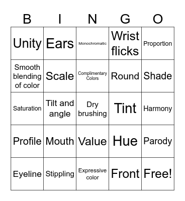 Advanced Art Concepts Bingo Card