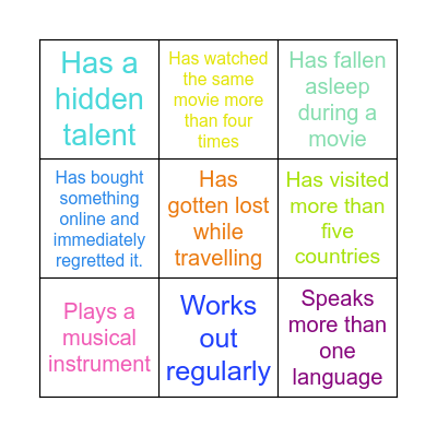 TED Team Bingo Card