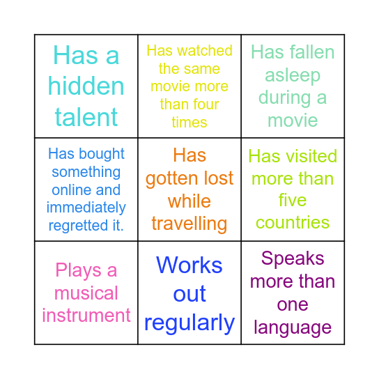 TED Team Bingo Card
