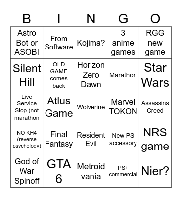 State of Play June 2026 Bingo Card