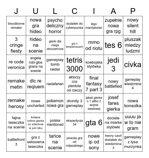 BINGO BONGO SFG 2026 Bingo Card