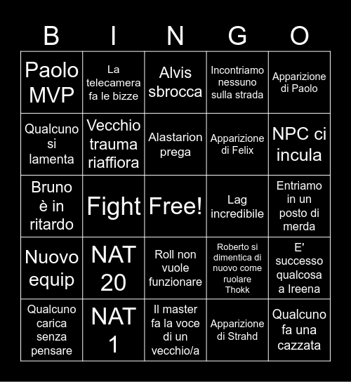 BORAVINGO Bingo Card