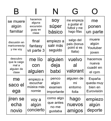 PREDICCIONES 2023 Bingo Card