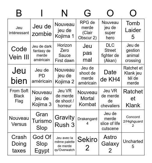 State of Slop Bingo Card
