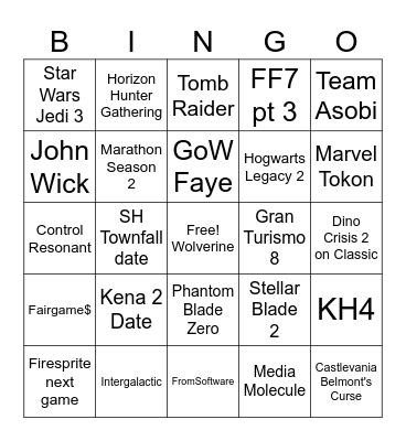 2026 SoP Bingo Card