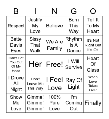 PRIDE BINGO Card