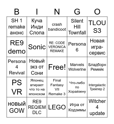 State of Play 2026, june 2 Bingo Card