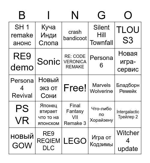 State of Play 2026, june 2 Bingo Card