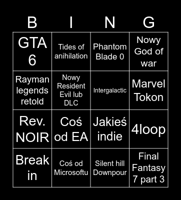 State of play 06/2026 Bingo Card