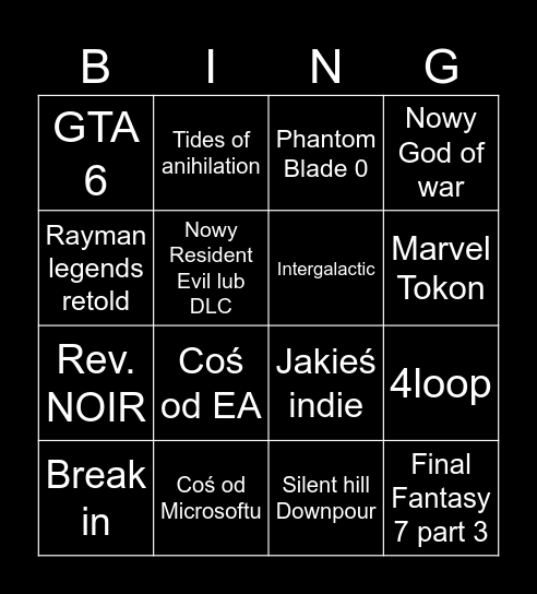 State of play 06/2026 Bingo Card