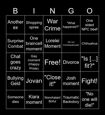 ARQUADIA BINGO Card