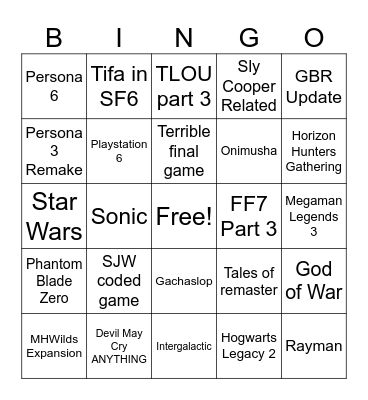 State of play (2026) Bingo Card