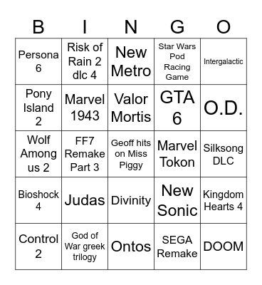 (NOT) E3 BINGO Card