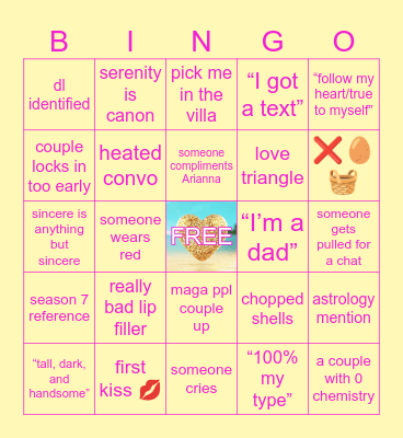 LOVE ISLAND 🏝️ Bingo Card