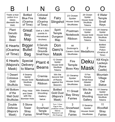 OOT/MM Rando Bingo Card
