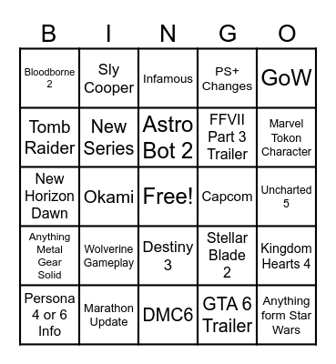 Copium Bingo Card