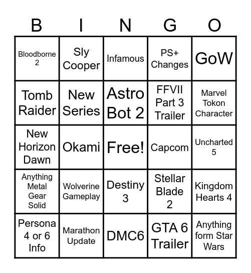 Copium Bingo Card