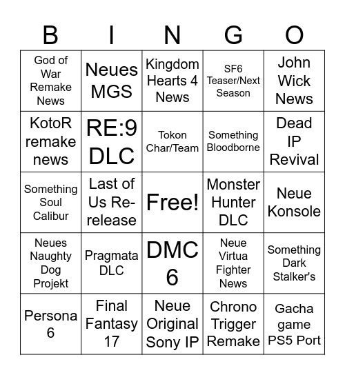 State of Play 2026 Bingo Card