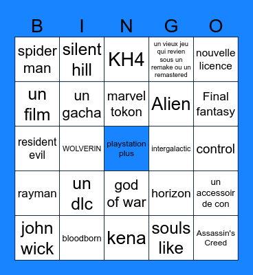 State of Play Bingo Card