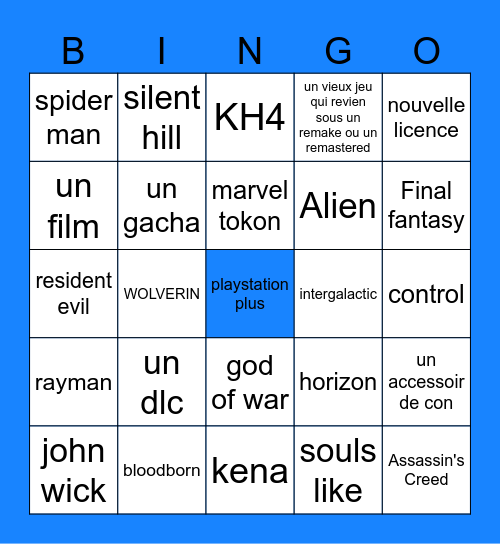 State of Play Bingo Card