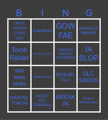 PlayStation Showcase Bingo Card