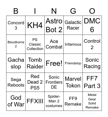 State of Play June 2026 Bingo Card