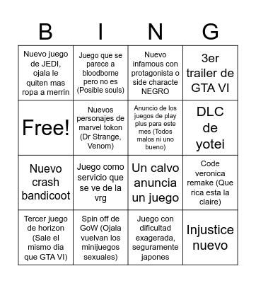 State of Play Jun-2026 ganador Bingo Card