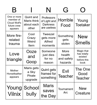 The Winter Knights Bingo Card