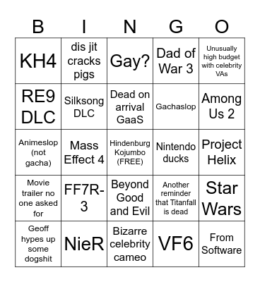 Summer Games Fest Bingo Card