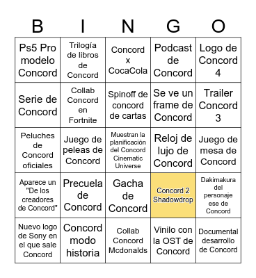State of Play Bingo Card