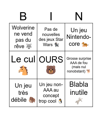 State of play de MERDE 2026 Bingo Card