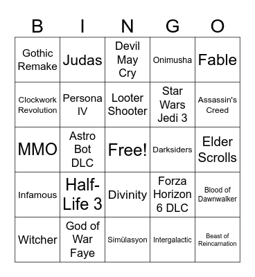 Summer Game Fest Week K4NAL Bingo Card
