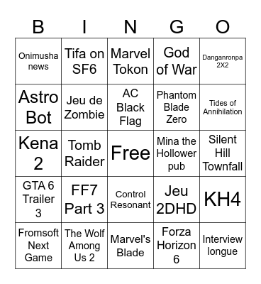 STATE OF PLAY 2 JUIN Bingo Card