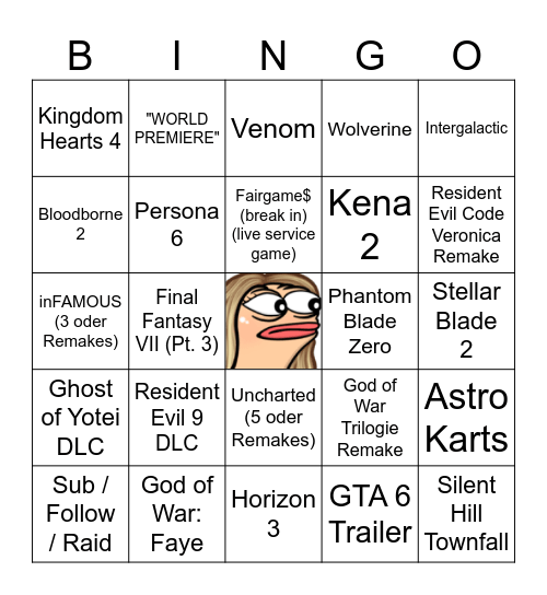 Stina State Of Play 26 June Second Bingo Card