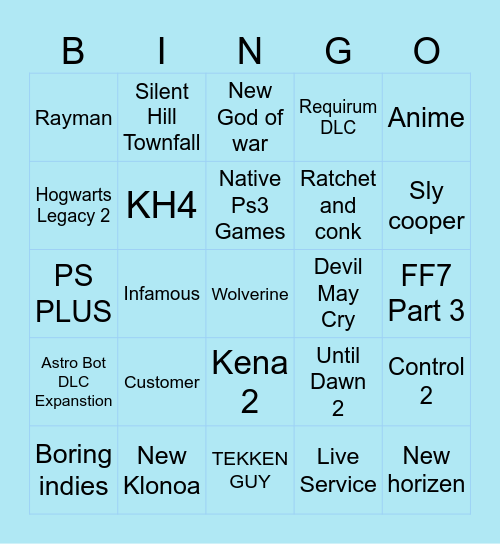State of Play 2026 Bingo Card