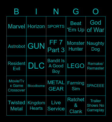 PlayStation State Of Play 2026 Bingo Card
