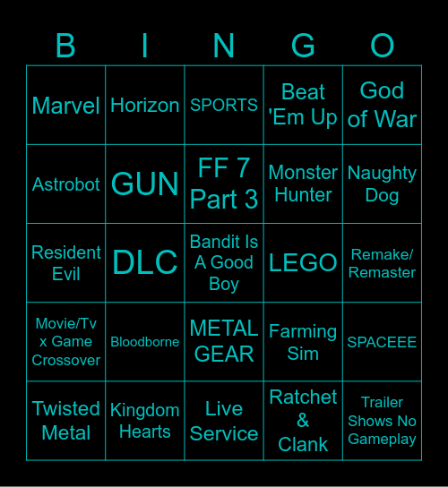 PlayStation State Of Play 2026 Bingo Card