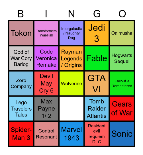 Summer Games Fest 2026 Bingo Card