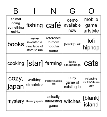 le wholesome bingo Card