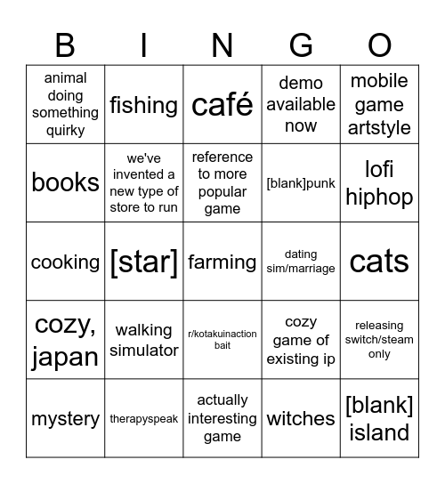 le wholesome bingo Card