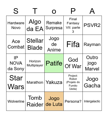 BINGO State of Play 2026 Bingo Card