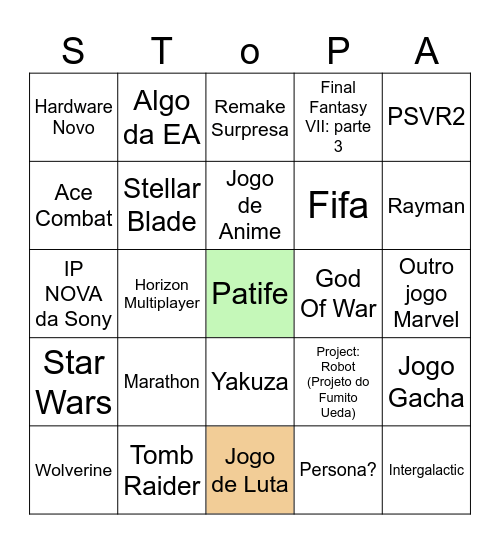 BINGO State of Play 2026 Bingo Card