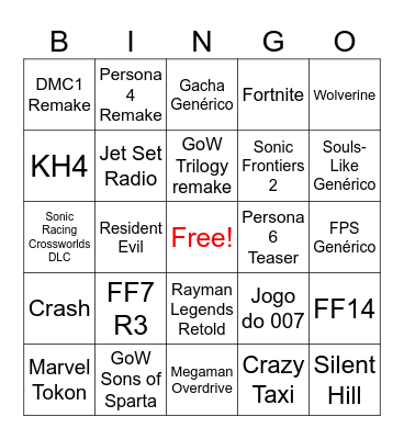 State of Play / Summer Game Fest Bingo Card