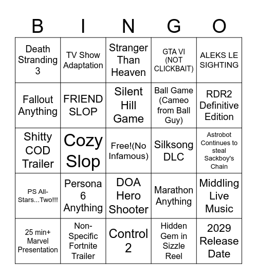 State of May not buy Bingo Card