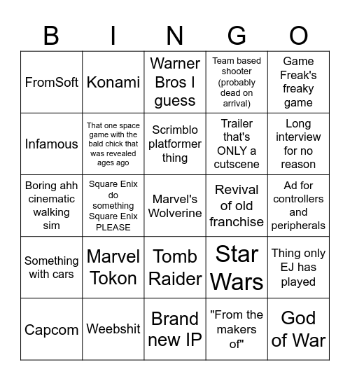 State of Play 6/2/26 Bingo Card