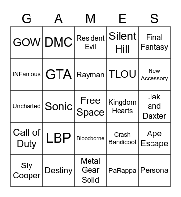 State of Play Bingo Card