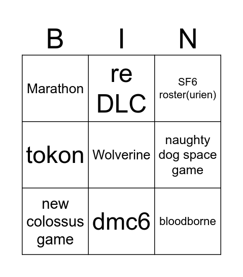 paystation5 Bingo Card